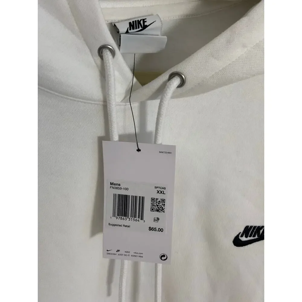 Nike Men's White‎ Hoodie NWT size XXL
